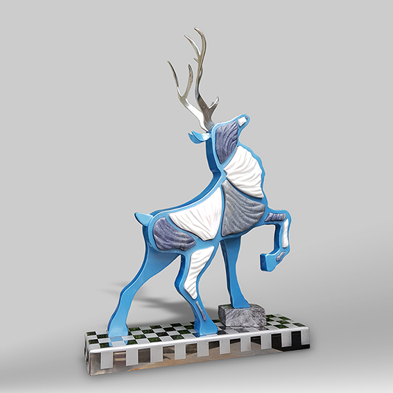 City Deer. 500x290x700mm.스테인레스스틸.대리석.메탈릭도장.2020.jpg