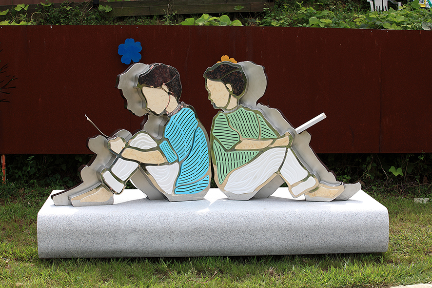 With Book . 2400x1000x1300mm스테인레스스틸.대리석.우레탄도장.JPG