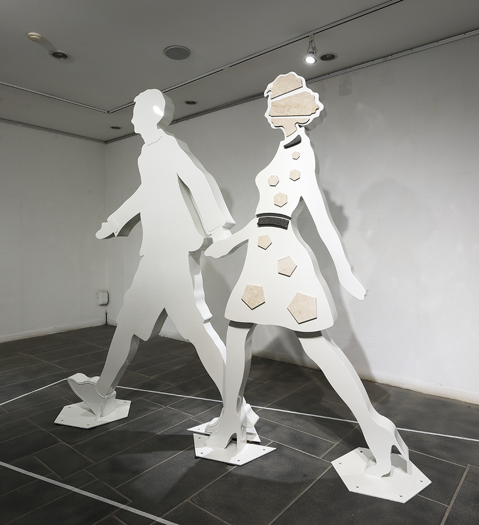 .도시-인간 .3000x1000x2400mm.스테인리스스틸.대리석.우레탄도장.2024.JPG